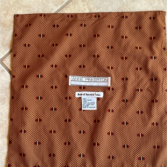 Vtg 2 Sided Anne Pinkerton Rayon 12" Handkerchief - Pocket Square - Picture 3 of 5